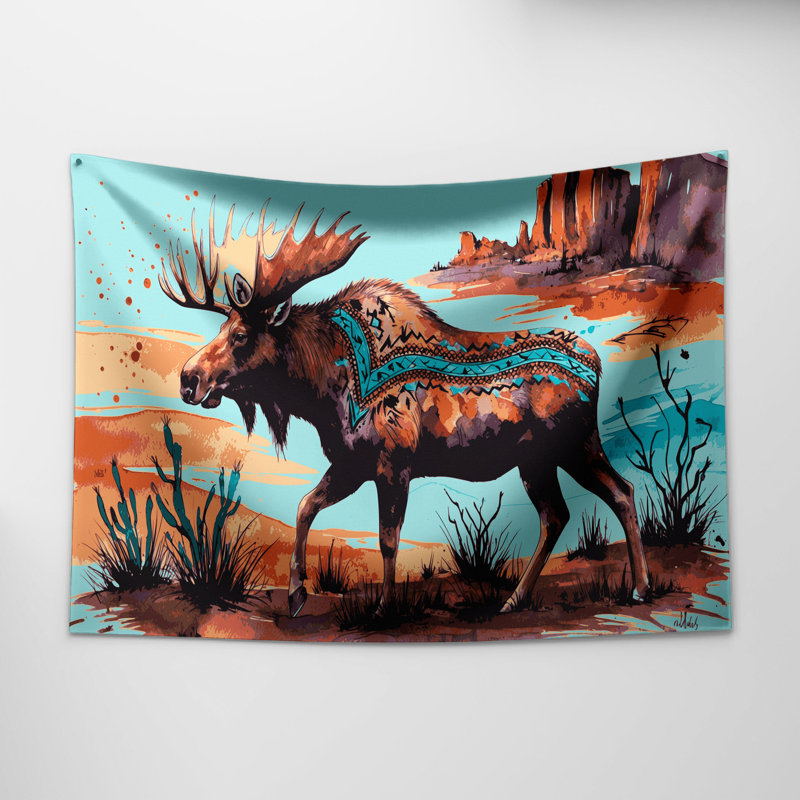 Tapisserie murale «Southwestern Animals Moose 40», 26 po x 36 po