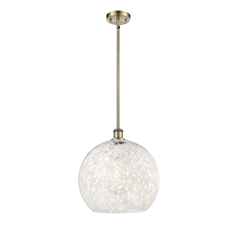 Luminaire suspendu 1 lumière Ballston Mouchette-516-G1216, H 16,63 po x l 13,75 po x P 13,75 po, Laiton antique