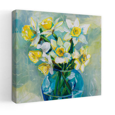 Art contemporain contemporain avec des bouquets bleus