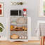 Floor Storage Cabinet Modern Storage Organizer with Adjustable Shelves &2 Doors-179561917