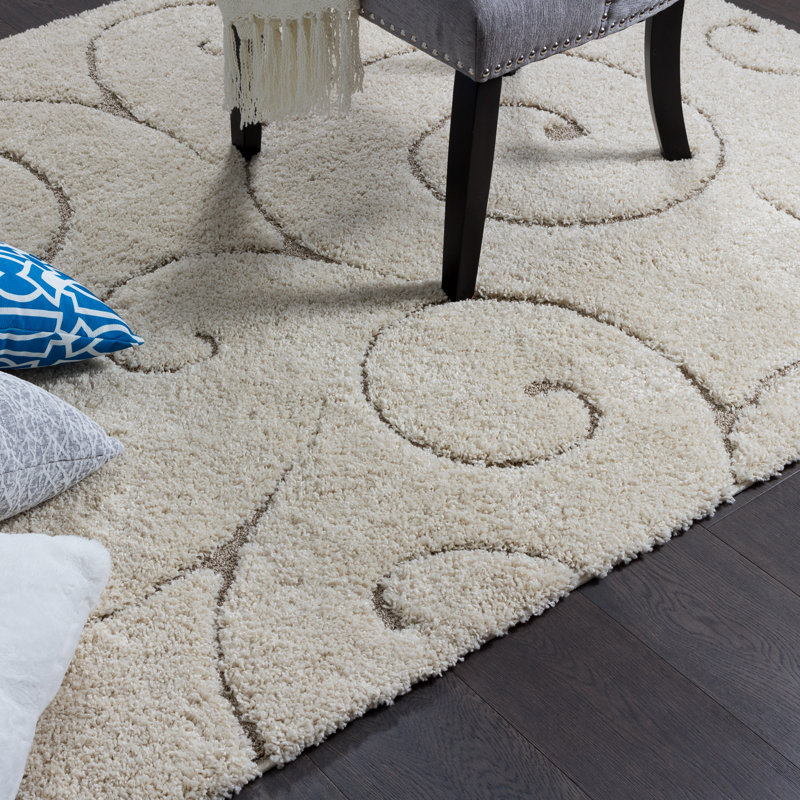 Tapis crème à motif abstrait Allaire, Rectangle 2 pi 7 po x 4 pi 11 po