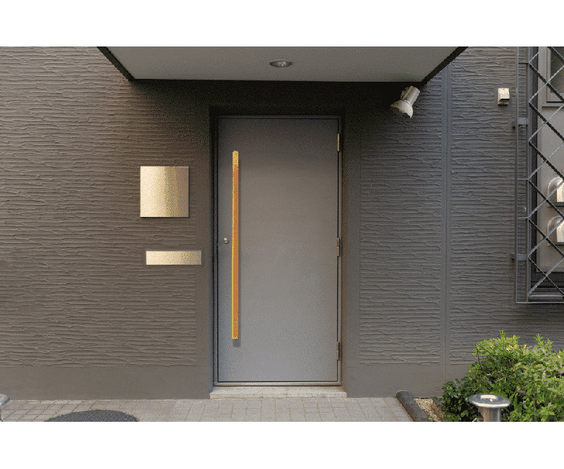 Door Pull Long Handle, Entry Door Handle Square ?H? Shape, Stainless Steel 304, Gold, 36" H x 4.72" W x 4.72" D