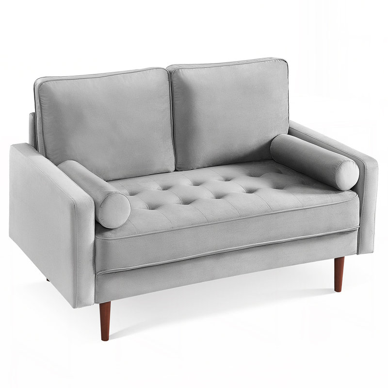 Coussin de dossier amovible en velours avec deux traversins assortis, Bleu
