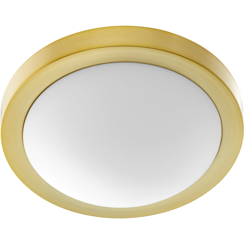 Ascella Glass Ceiling Mount, 3.75" H x 13" W, Aged Brass