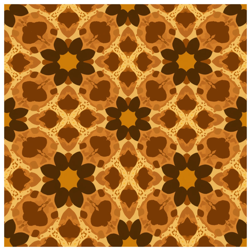 Housses de couette brun à motif kaléidoscope, Grand lit