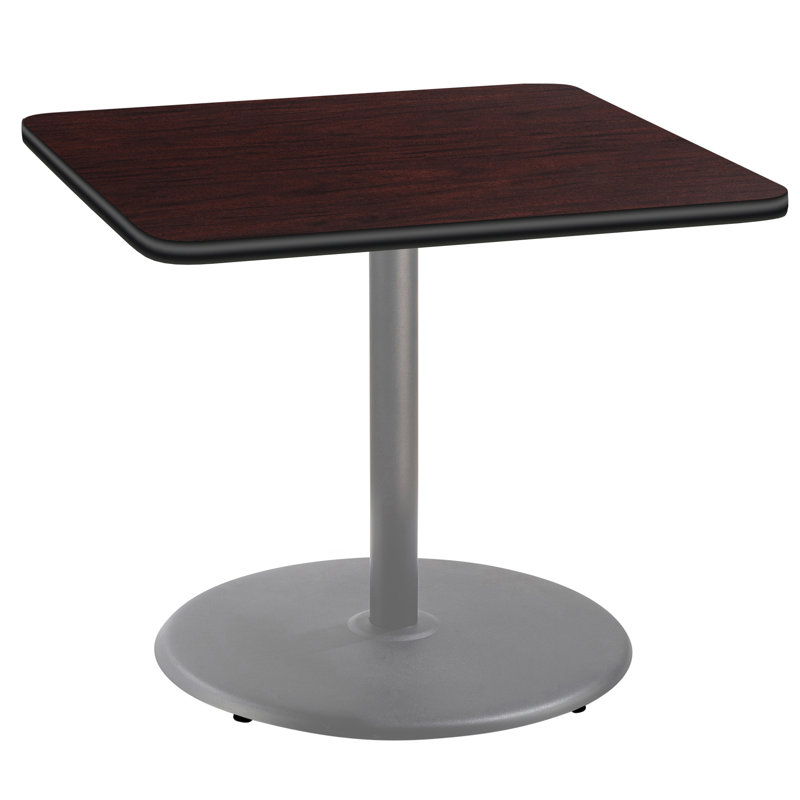 Table carrée pour salle de pause, H 30 po x L 36 po x l 36 po, Acajou, gris