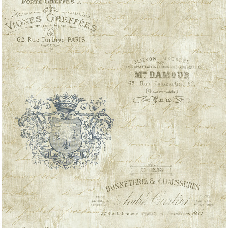 Rouleau de papier peint L 33 pi x l 20,5 po Santamaria, Touche de bleu