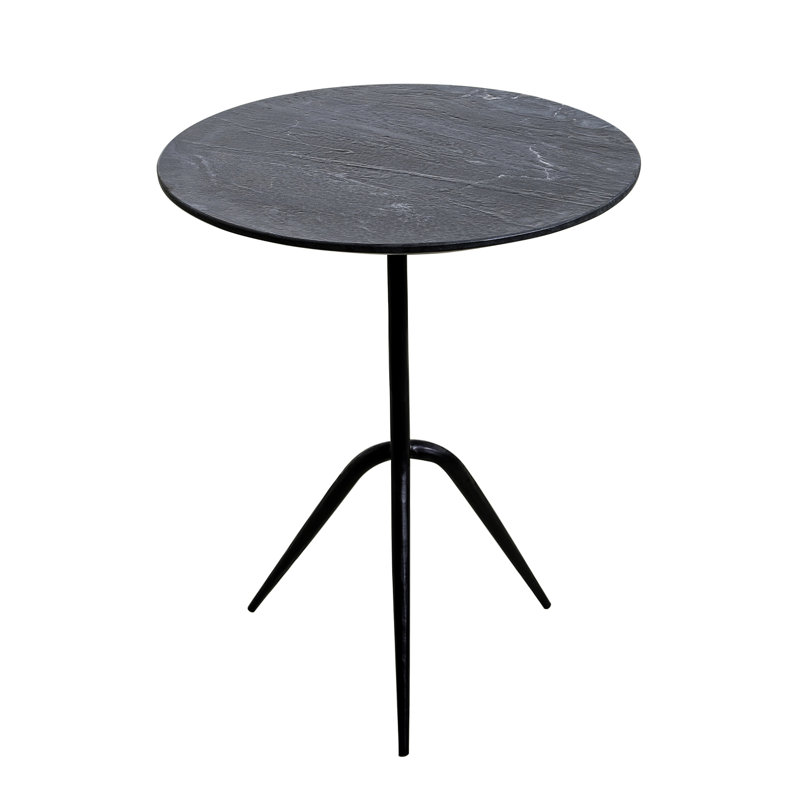 Glacier 18" Accent Table with Lava Marble