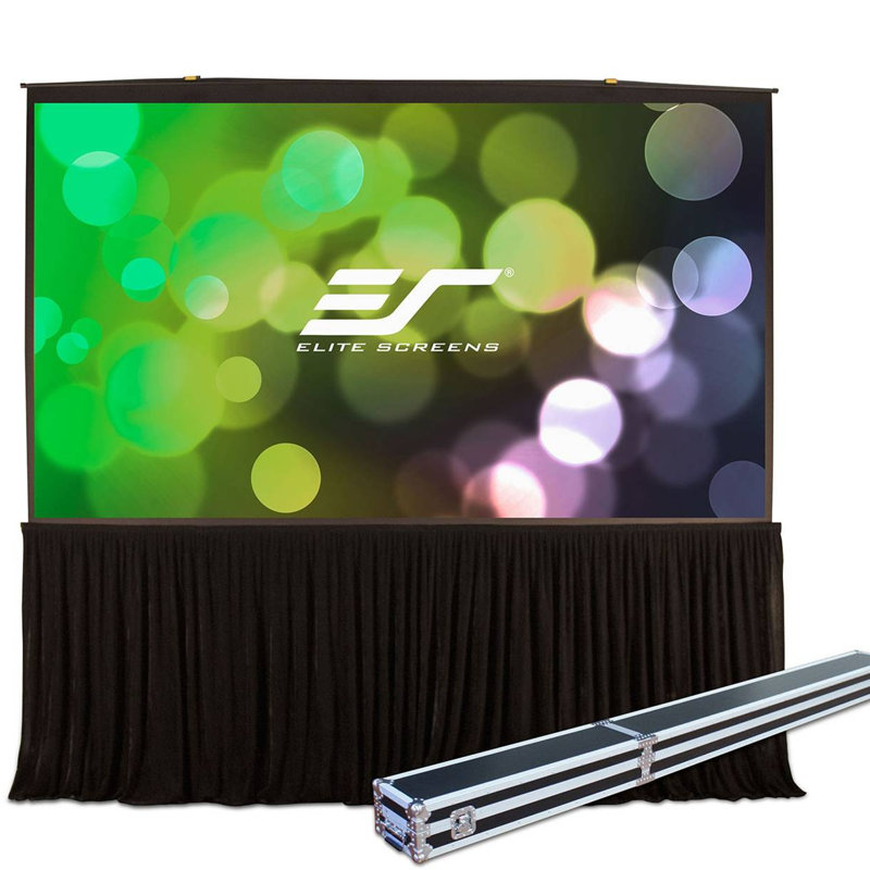 QuickStand White Portable Quick Pull-up Floor Recessed Projector Screen, 150" Diagonal