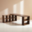 Bureau tout en bois massif en L avec armoires de rangement