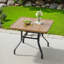 Outdoor Patio Dining Table With 1.57" Umbrella Hole, 35"X35" Wood-Like Texture, All-Weather Metal Frame For Poolside, Deck, Porch