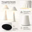 Ensemble de 2 lampes de table DEL blanches rechargeables et tactiles, avec corps en métal intégré, abat-jour plissé en métal, intensité variable, batterie 3000 mAh, sans fil et portable, idéales pour la chambre, le bureau et l'extérieur.
