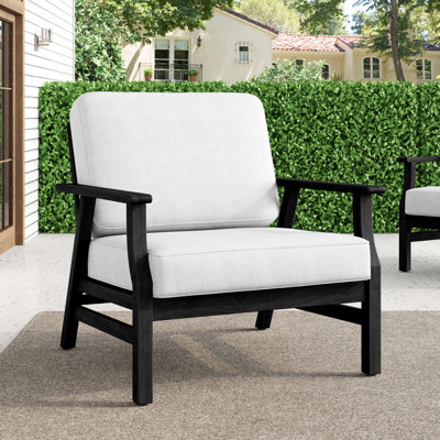 Keegan Solid Teak Wood Outdoor Lounge Chairs With Cushions