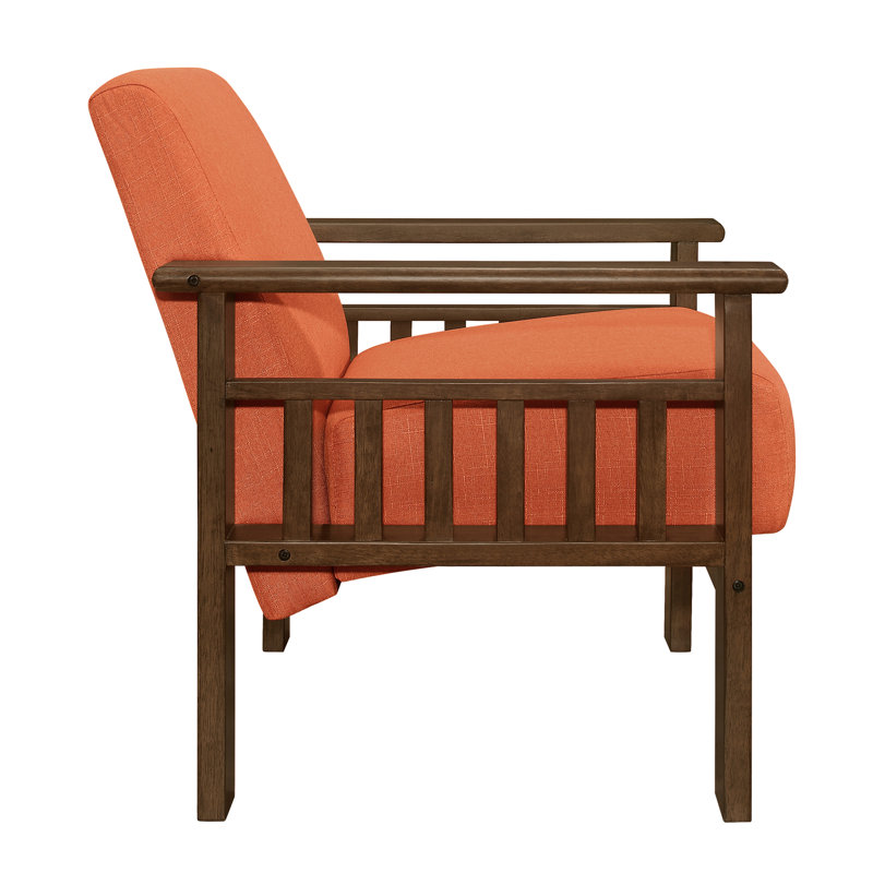 Bertolt 29.5'' W Upholstered Chair Accent Chair Modern Arm Chair Reading Chair Living Room Chair, Orange Fabric