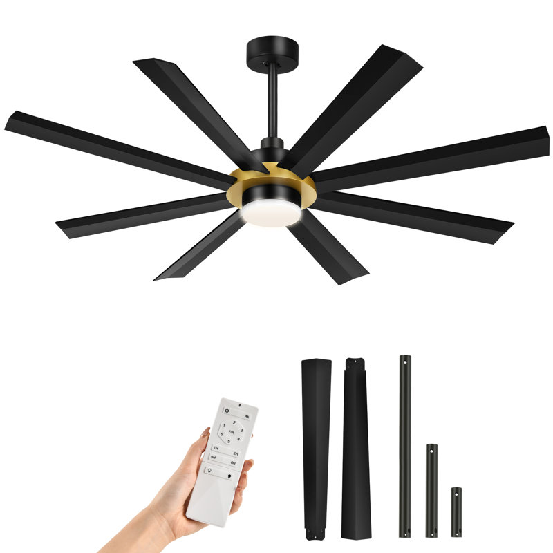 Wrought Studio™ 8-blade Ceiling Fan with Light and Remote