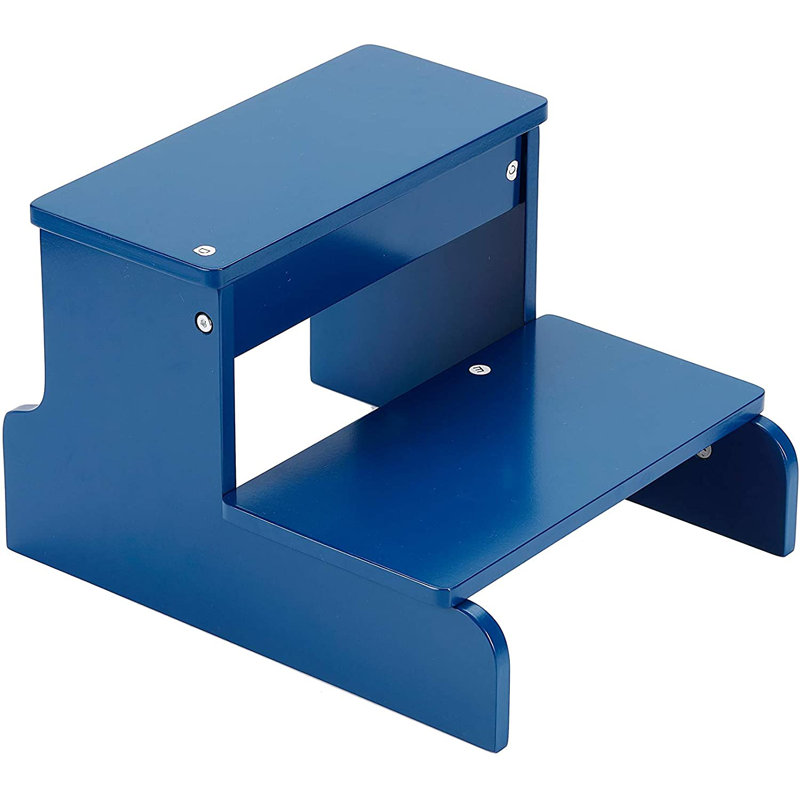 Marchepied en bois Nagel, Bleu marine