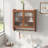 24.8"Glass Door Vintage Double Door Wall Cabinet With Three Tiers Of Storage With Towel Rack, For Bathroom, Kitchen,Dining Room,Brown-2050043187
