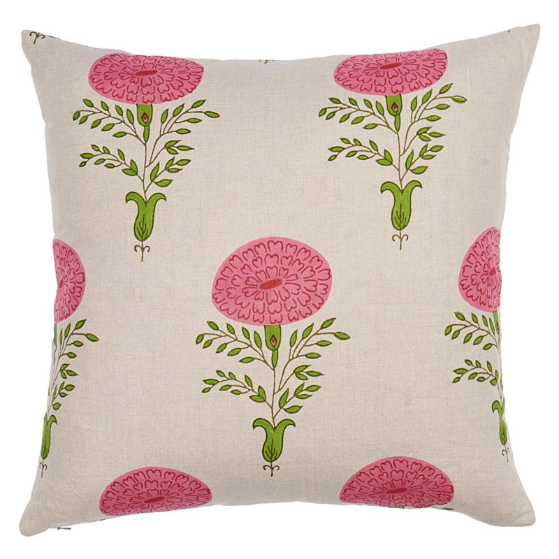 Schumacher x Molly Mahon Marigold Pillow, Pink