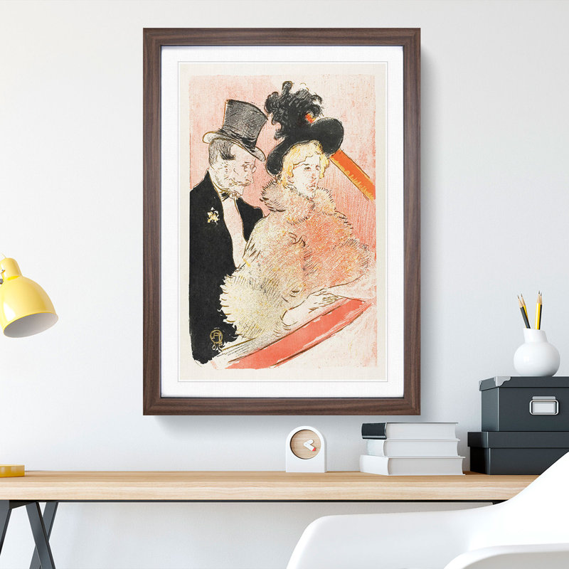 At the Concert by Henri De Toulouse-Lautrec - Picture Frame Painting, Walnut Framed, 48cm H x 36cm W x 2cm D
