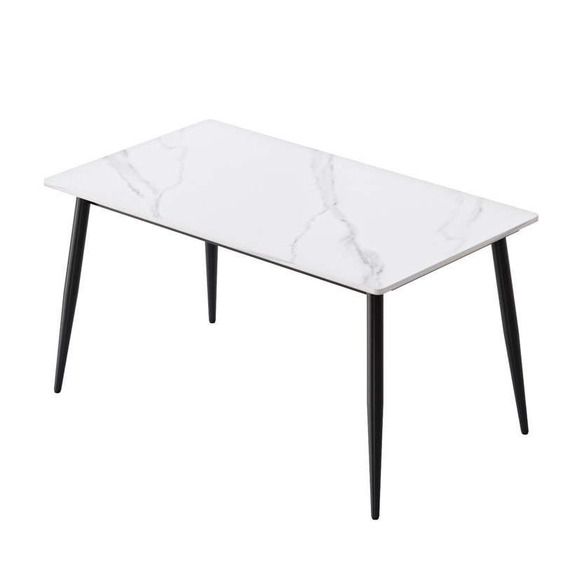 Table de salle à manger 55,85 po, Blanc / Gris, H 30,1 po x L 55,85 po x l 31,25 po