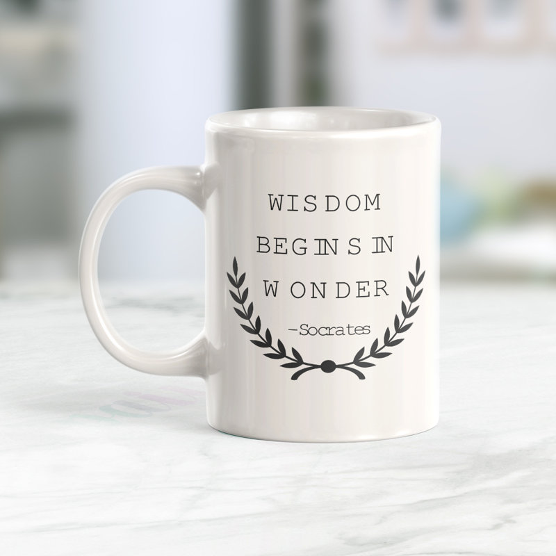 Tasse à café «Wisdom Begins in Wonder, Socrates», Céramique, 11 oz