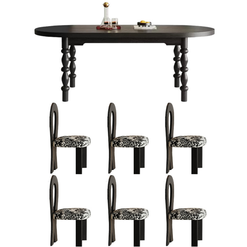 Table de salle à manger et chaises style Mid-Century minimaliste, H 29,5 po x L 62,9 po x l 31,4 po