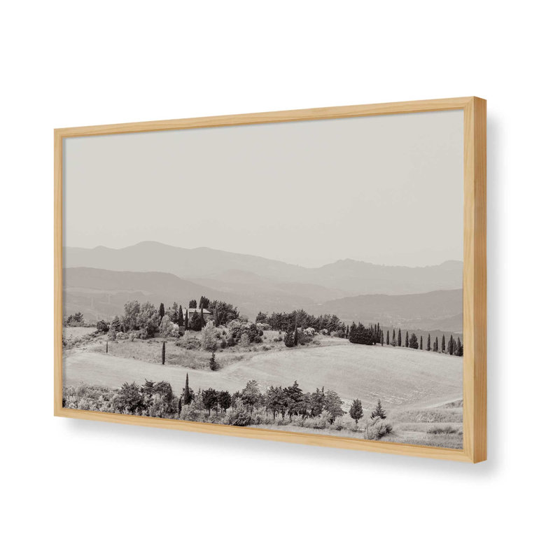 «Tuscan Hills II» par Deborah Revell, reproduction d'art, H 25,5 po x l 37,5 po, Tan, Framed Print