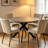 Bourke Round Modern Kitchen Dining Table Set with Dining Chairs-119048006-130458405