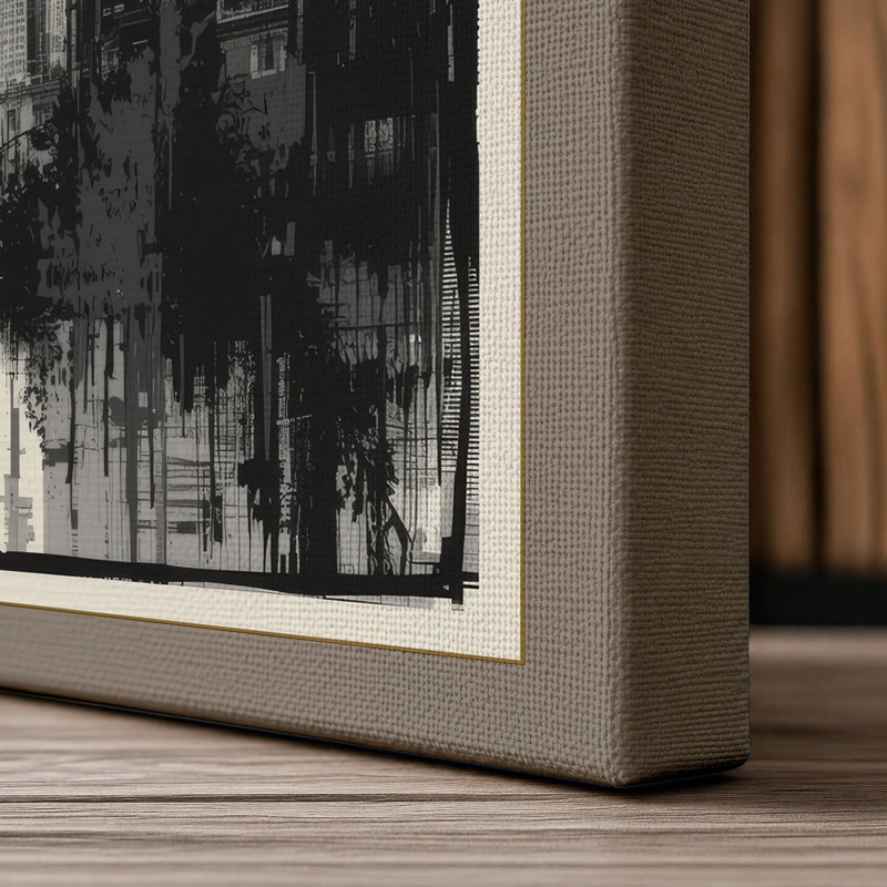 Metropolitan Heights Industrial - Wrapped Canvas, 36x24 - 91.4 x 61.0 cm, Taupe Border