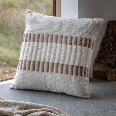 Londey Striped Woven Natural Throw Cushion