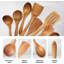 Ensemble d'ustensiles en bois de teck 10 pièces pour la cuisine - Cuillères, spatules et ustensiles de cuisine antiadhésifs, résistants à la chaleur et écologiques