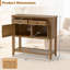 Console Mid-Century avec 2 tiroirs, 2 armoires et une tablette inférieure pour le couloir