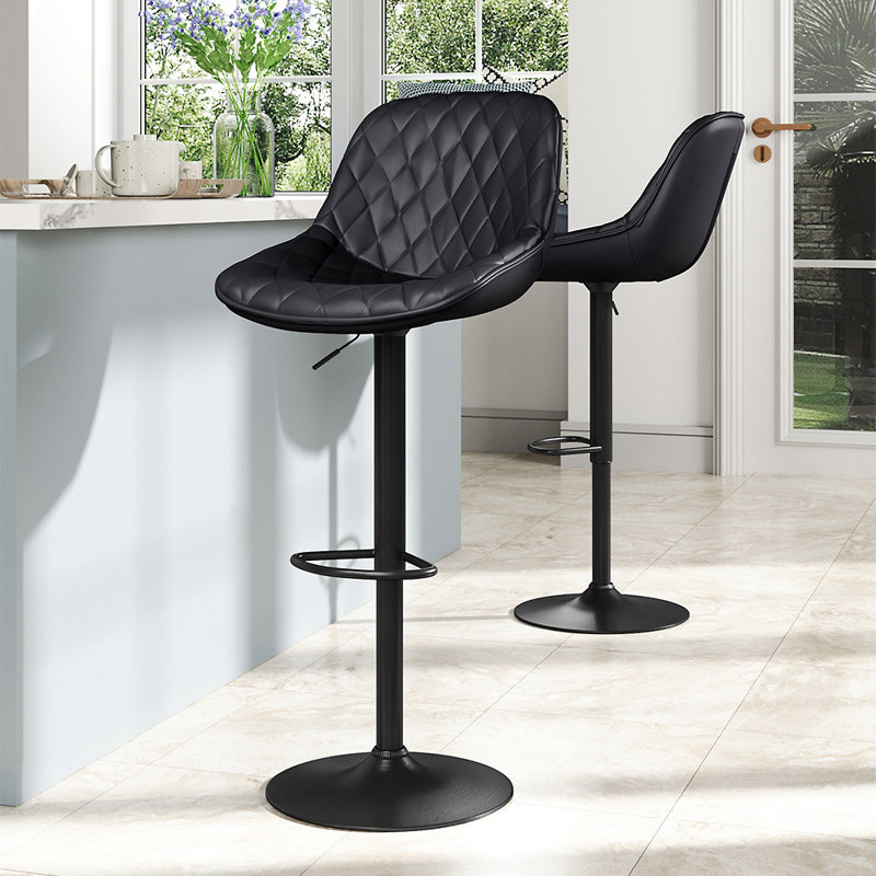 Federalsburg Swivel Upholstered Adjustable Height Counter Stool with Metal Frame
