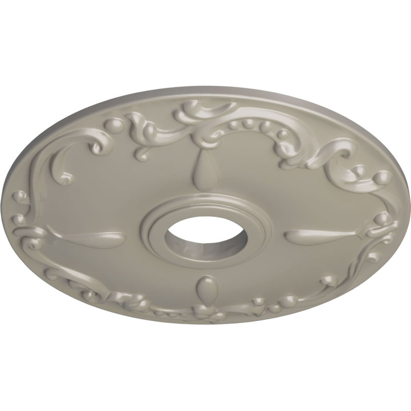 Endurathane Kent Ceiling Medallion, 18"OD x 3 1/2"ID x 1 1/4"P (Fits Canopies up to 5"), Hand-Painted Pearl White Finish