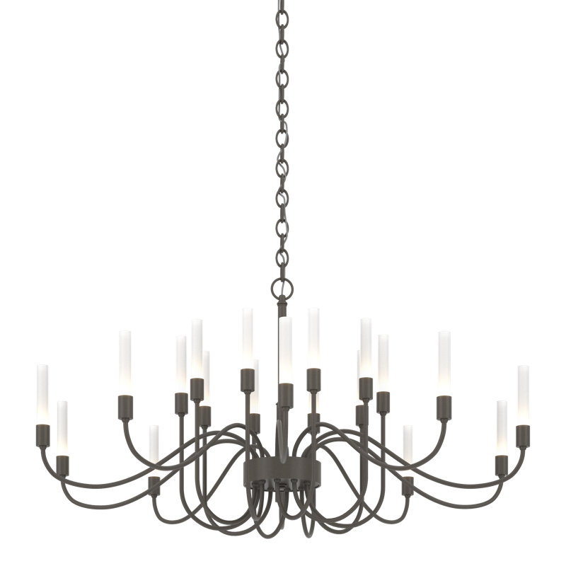 Lisse 20 - Light Candle Style Classic/Traditional Chandelier, Dark Smoke