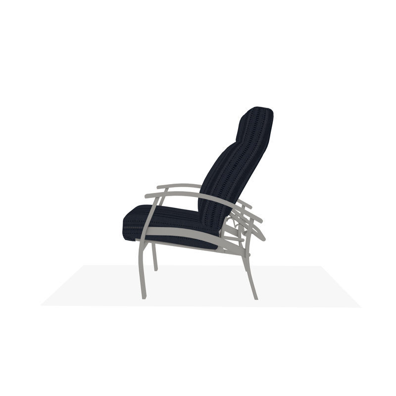 Belle Isle Outdoor Lounge Chair, Snow, Copeland Chambray