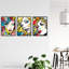 Pop Art Women Faces Comic Book Style Portraits With Patterns - 3 Piece No Frame Print Set-1907087646