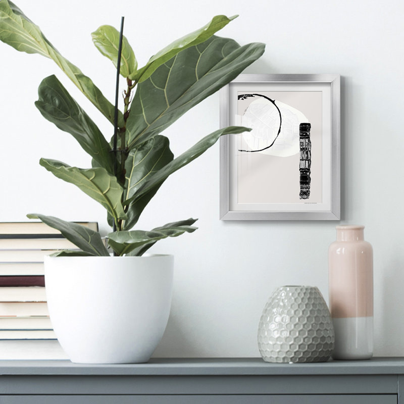 Zen Shapes II -Framed Print, 25.5" H x 17.5" W, Silver
