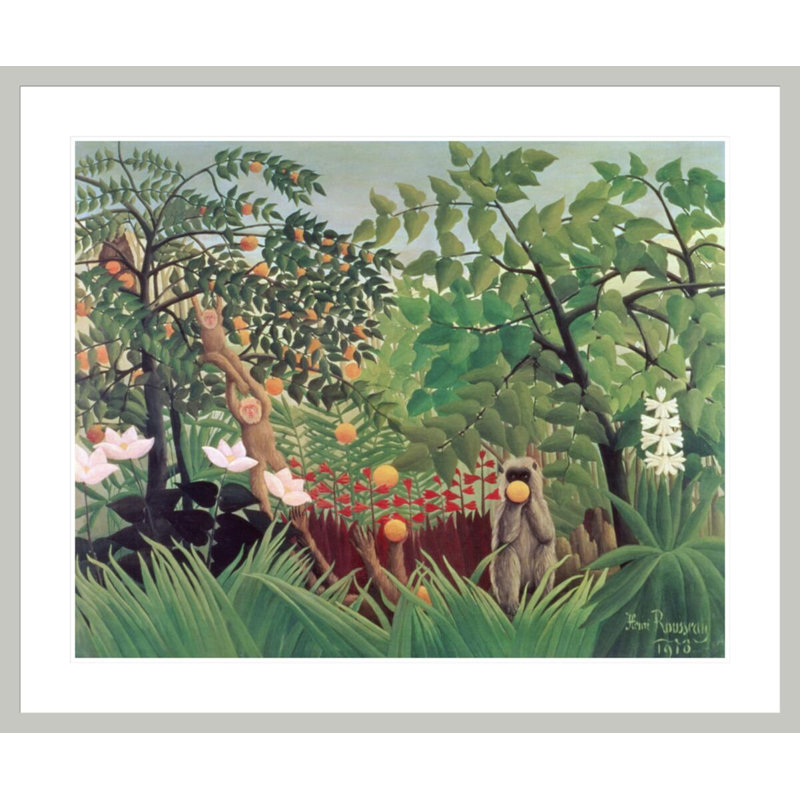 «Exotic Landscape» par Henri Rousseau, impression giclée sur cadre, H 33,5 po x l 40,21 po