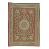 Hand-Knotted High-Quality Rust and Beige Area Rug