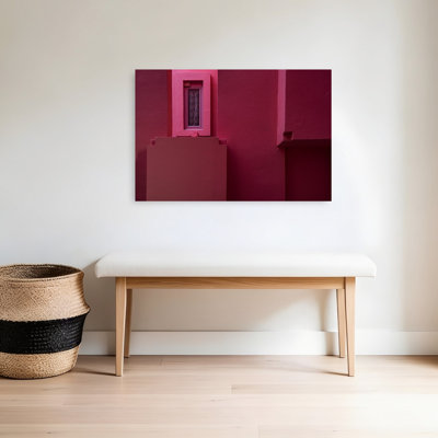 Vibrant Pink Architecture Abstract Colorful Geometric Architecture City Wall Art Print 1 Piece Wrapped Canvas Wall Art