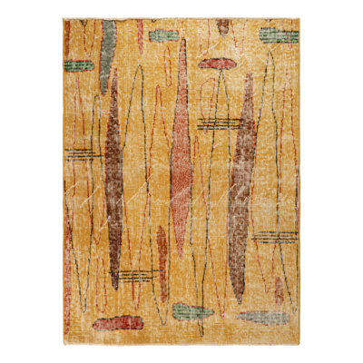 One-of-a-Kind 2'9" X 6'10" 1960s Wool Area Rug Brown, Beige