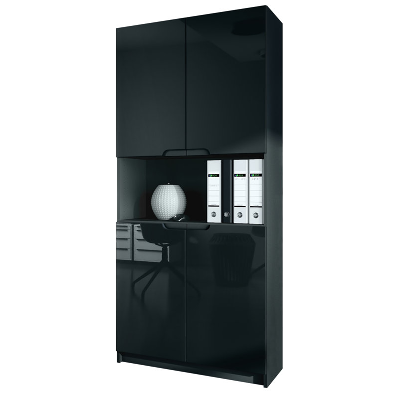 Mazeppa 4 -Door 4 -Shelf, Black