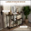 Console de 39 po, canapé moderne avec 2 tablettes de rangement, structure en acier, table d'entrée étroite pour le couloir, brun