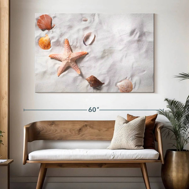 Beach seashells and starfish Aletra, H 34 po x l 51 po