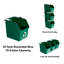 Bacs de recyclage empilables 6 gallons Sturdy Essentials pour maisons, garages, bureaux, faits de plastique recyclé à 100% - (vert, paquet de 12)-123151398