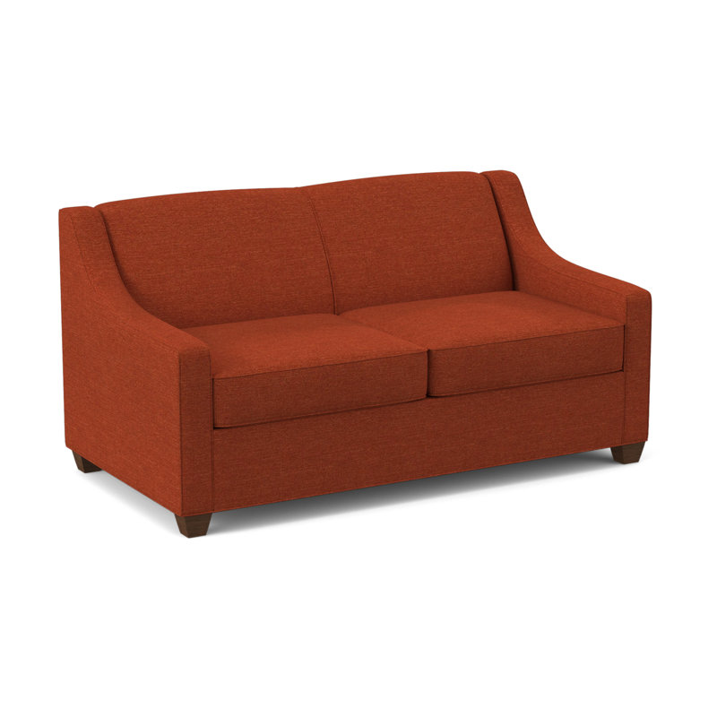 Phillips 68" Recessed Arm Sofa Bed with Reversible Cushions, Antic Cinder, Innerspring, Montana Walnut