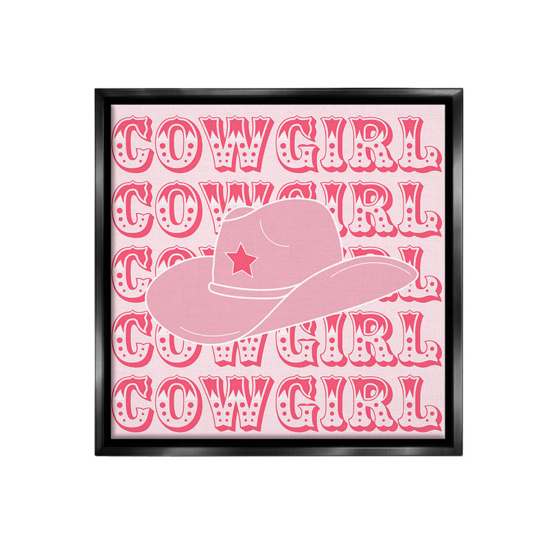 «Blush Pink Cowgirl Floater Frame» par Corrine Rose Design sur, Cadre flottant noir de jais, H 18 po x l 18 po