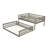 Queen over Queen Bunk Bed with Ladder & Guardrails – Space-Saving Pine Wood Bunk for Kids & Teens, Gray-386876151