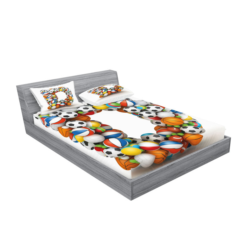 Multicolore drap-housse et coussin décoratif Ambesonne, Ensemble de draps pour très grand lit californien